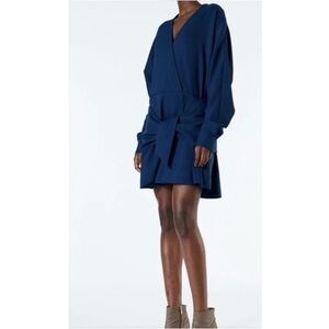 NWT Tibi Chalky Drape Short Mini tie  Dress in Navy - Size 6
